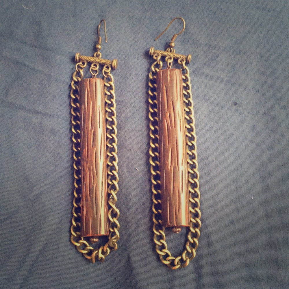 Brown- bronze earrings